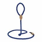 Braided Cotton Dog Leash With Leather Tailor Handle Heavy Duty Metal Sturdy Clasp